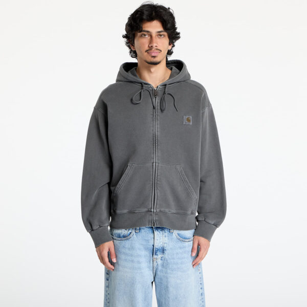 Kabát Carhartt WIP Hooded Nelson Jacket UNISEX Graphite Garment Dyed XS-alacsony-ár