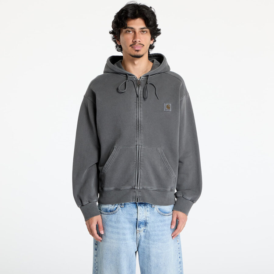 Kabát Carhartt WIP Hooded Nelson Jacket UNISEX Graphite Garment Dyed XS-alacsony-ár