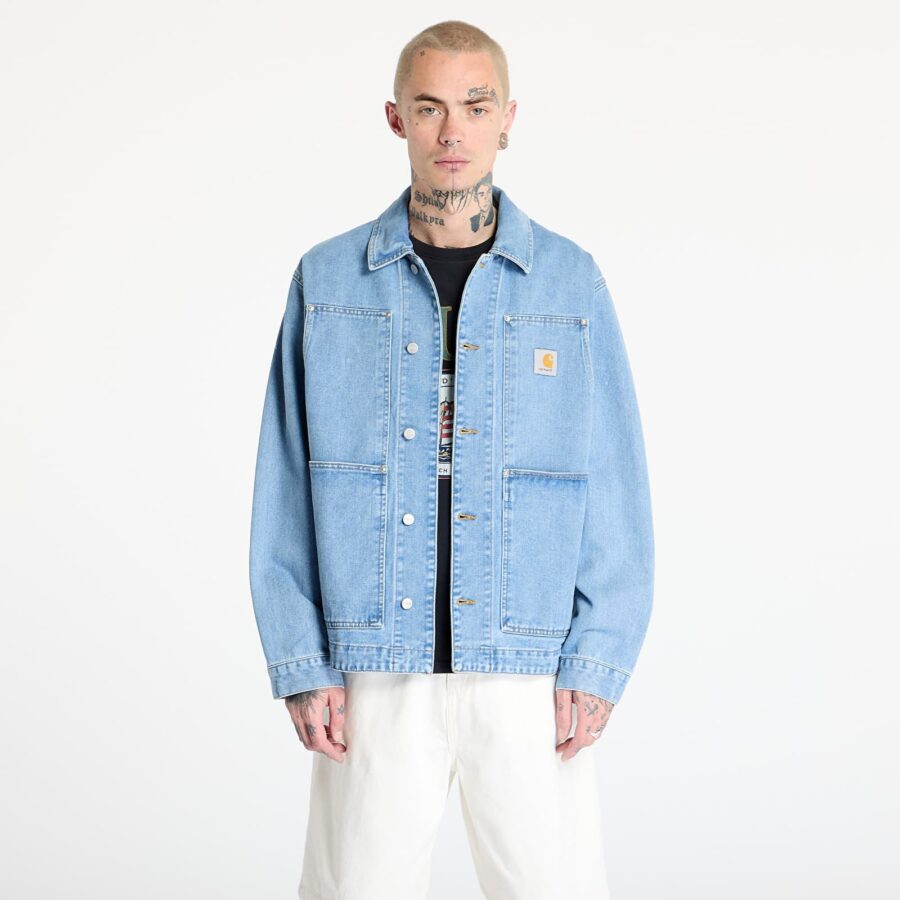 Kabát Carhartt WIP OG Double Front Jacket UNISEX Blue Stone Bleached S-alacsony-ár