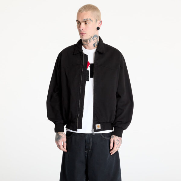 Kabát Carhartt WIP OG Santa Fe Jacket UNISEX Black Garment Dyed XS-alacsony-ár