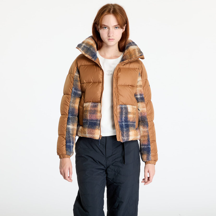 Kabát Columbia Leadbetter Point™ II Print Sherpa Hybrid Camel Brown M-alacsony-ár