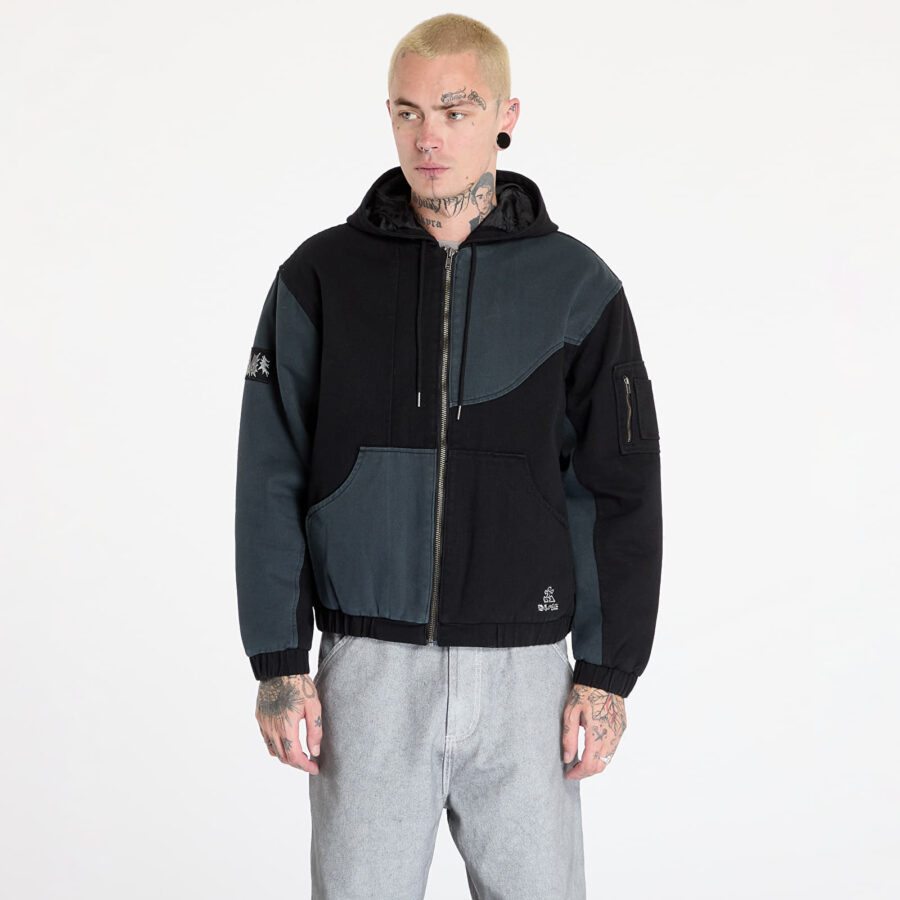 Kabát DIME Panel Denim Hooded Bomber UNISEX Charcoal L-alacsony-ár