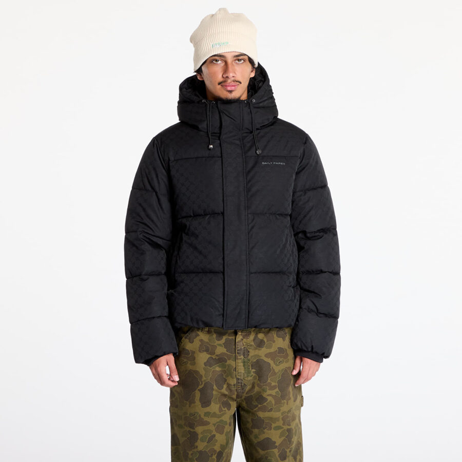 Kabát Daily Paper Monogram Puffer Jacket Black XXL-alacsony-ár