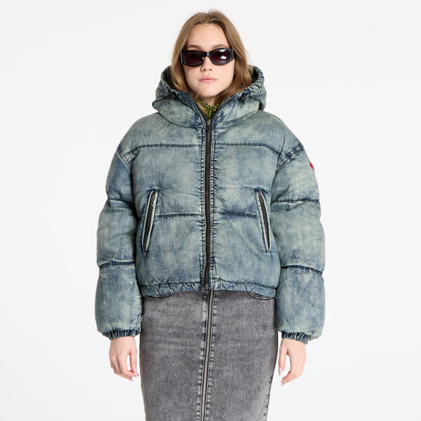 Kabát Diesel W-Aves Cropped Puffer Jacket Blue 38-alacsony-ár
