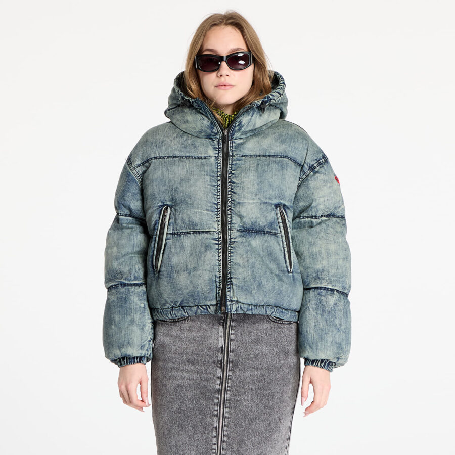 Kabát Diesel W-Aves Cropped Puffer Jacket Blue 38-alacsony-ár
