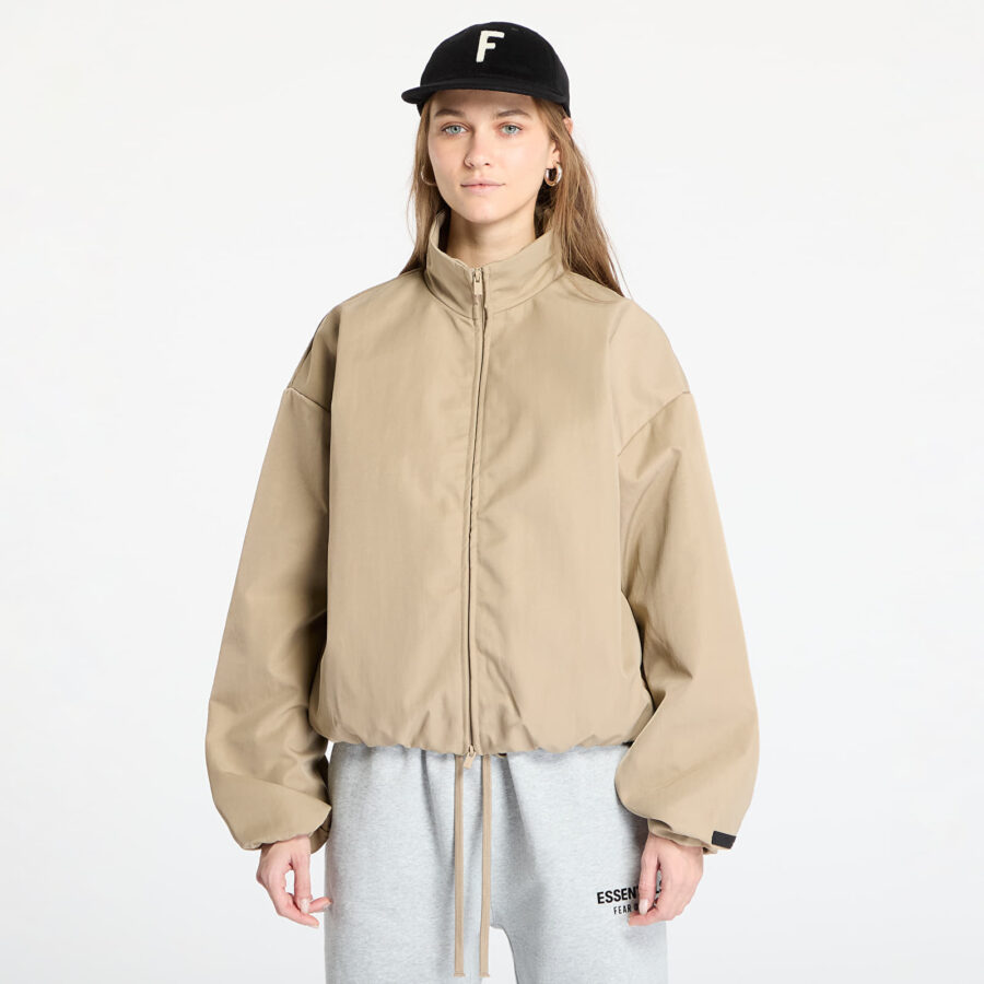 Kabát Fear Of God ESSENTIALS Textured Nylon Track Jacket Desert Sand S-alacsony-ár