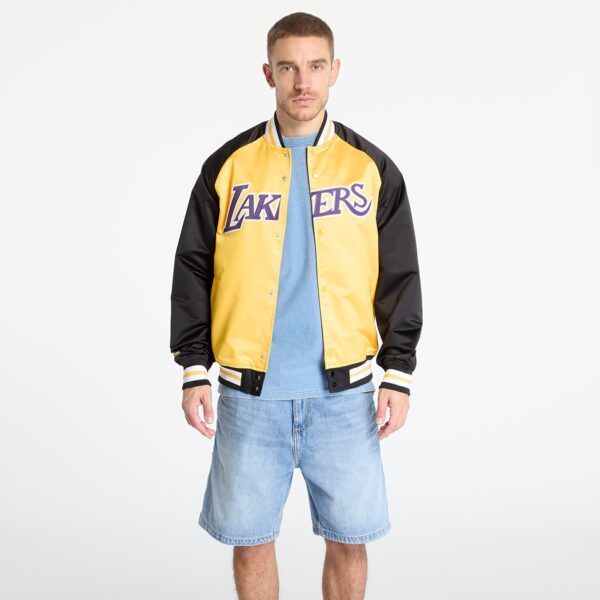 Kabát Mitchell & Ness NBA Double Clutch Lw Satin Jacket Vintage Logo Lakers Black/ Gold XL-alacsony-ár