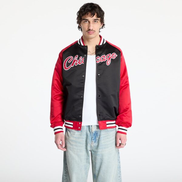 Kabát Mitchell & Ness NBA Double Clutch Lw Satin Vintage Logo Bulls Jacket Black/ Scarlet M-alacsony-ár