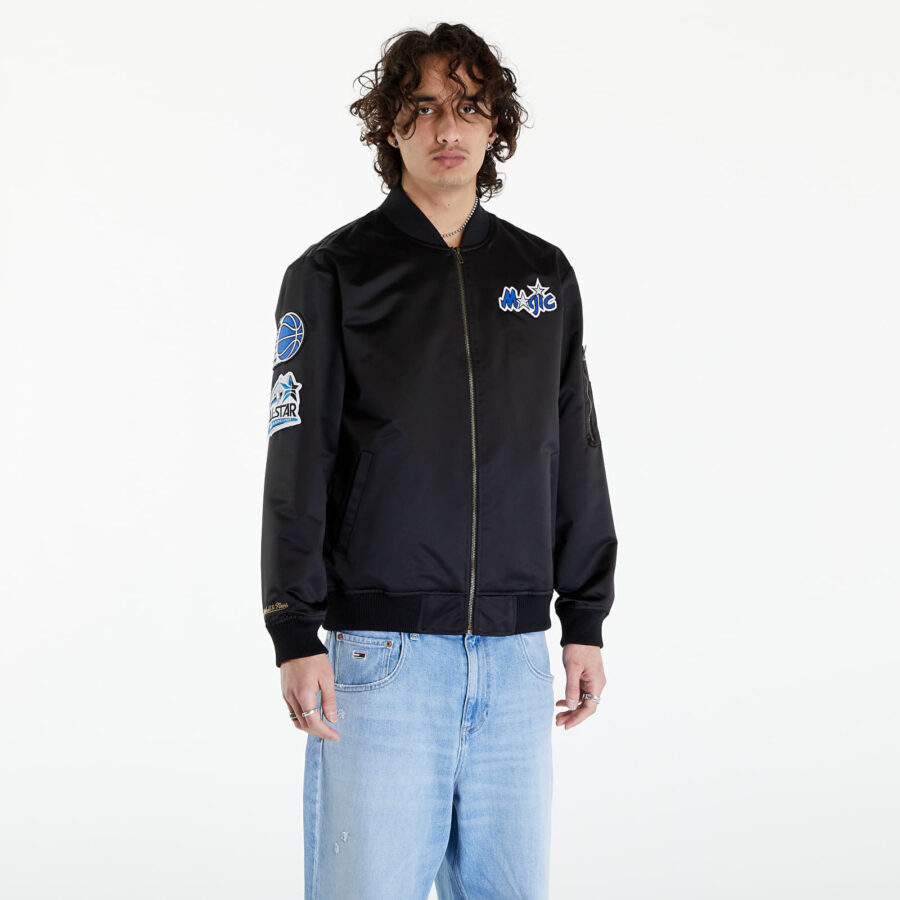 Kabát Mitchell & Ness NBA Lightweight Satin Bomber Vintage Logo Magic Black M-alacsony-ár