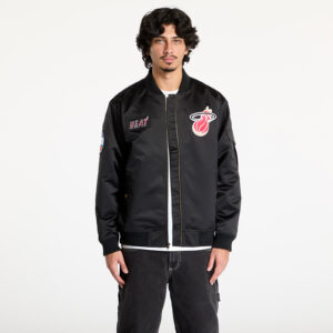 Kabát Mitchell & Ness NBA Team Leader Satin Vintage Logo Heat Bomber Black M-alacsony-ár