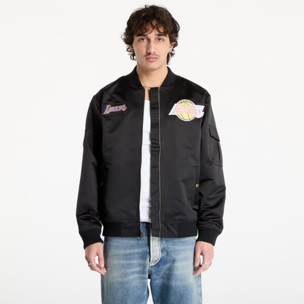 Kabát Mitchell & Ness NBA Team Leader Satin Vintage Logo Lakers Bomber Black XL-alacsony-ár