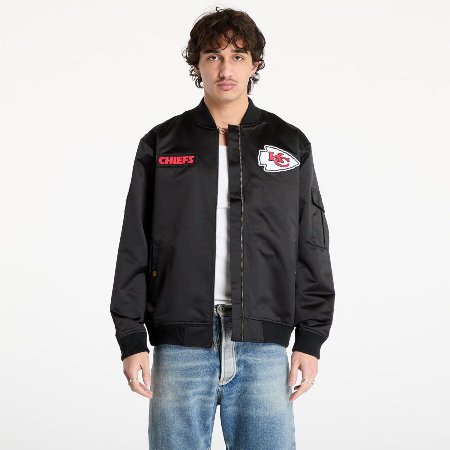 Kabát Mitchell & Ness NFL Team Leader Satin Vintage Logo Chiefs Bomber Black XXL-alacsony-ár