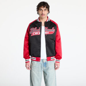 Kabát Mitchell & Ness NHL Double Clutch Lw Satin Vintage Logo Blackhawks Jacket Black/ Scarlet L-alacsony-ár