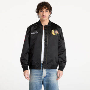 Kabát Mitchell & Ness NHL Team Leader Satin Current Logo Blackhawks Bomber Black M-alacsony-ár