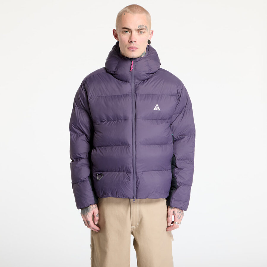 Kabát Nike ACG "Lunar Lake" Puffer Men's Therma-FIT ADV Loose Hooded Jacket Dark Raisin/ Black/ Summit White S-alacsony-ár