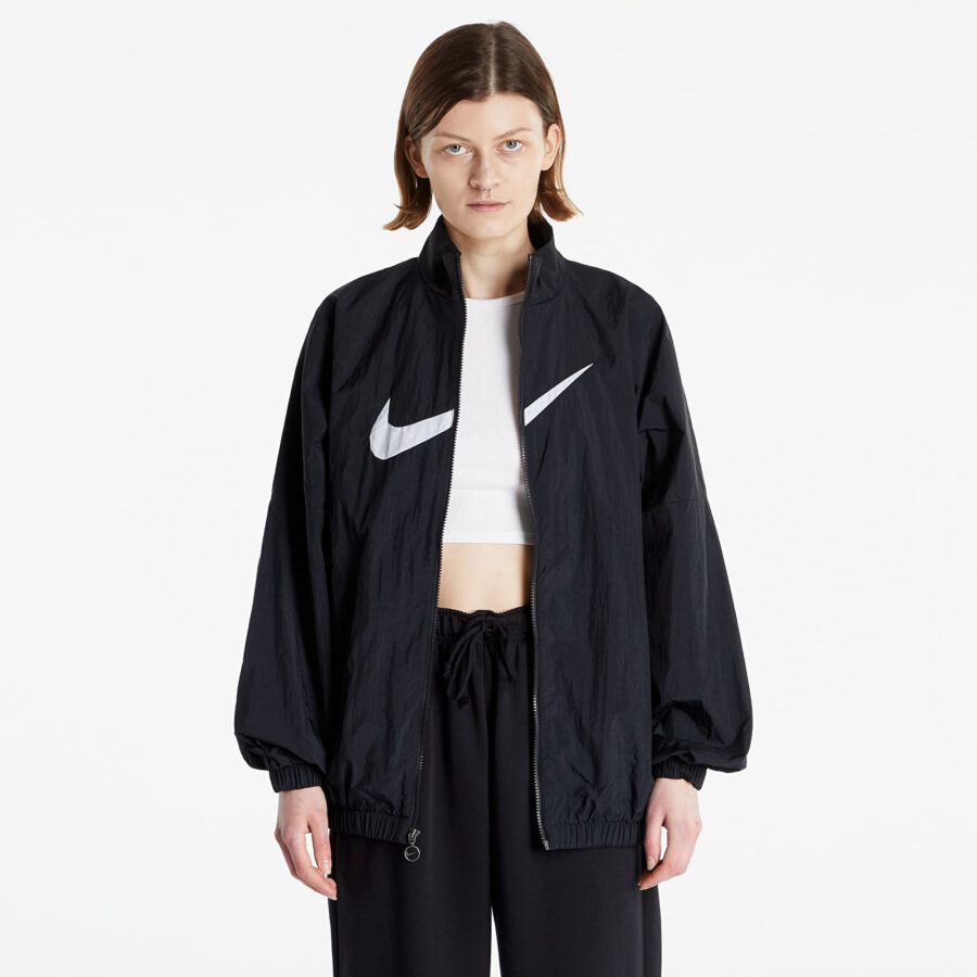 Kabát Nike Sportswear Essential Woven Jacket Black/ White M-alacsony-ár