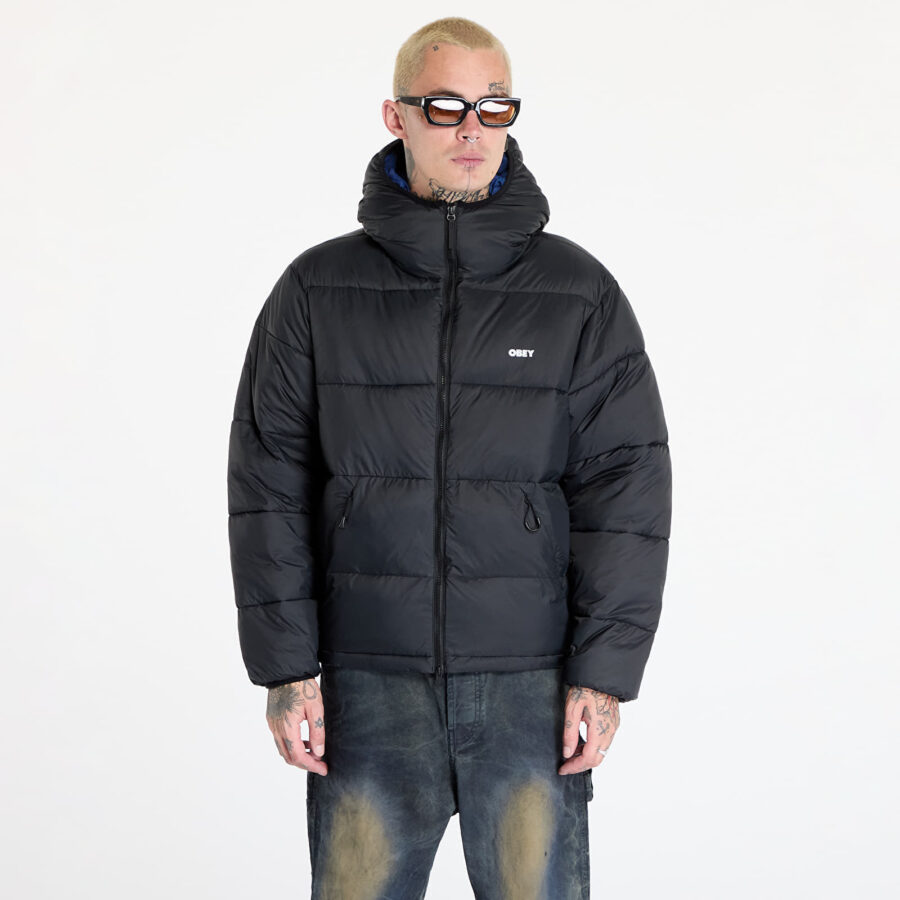 Kabát OBEY Stratus Puffer Black M-alacsony-ár