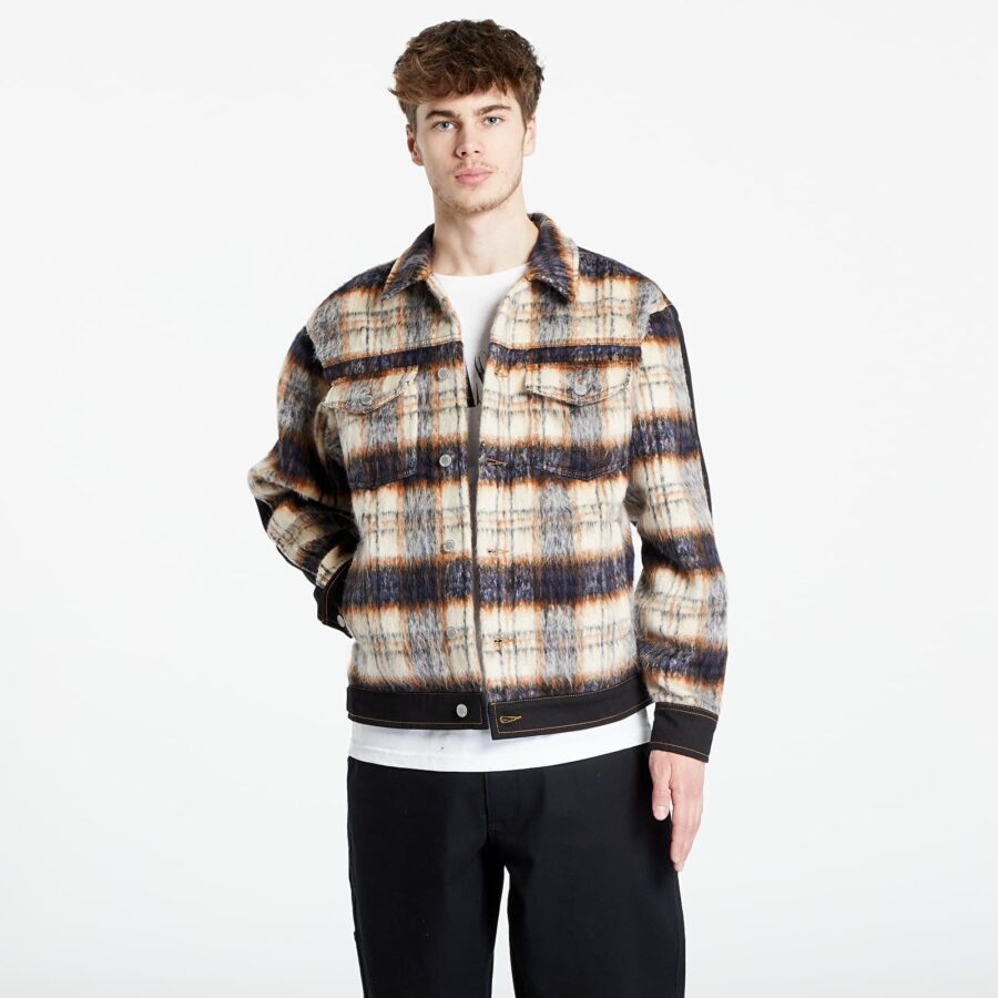 Kabát PLEASURES Mental Trucker Jacket Black S-alacsony-ár