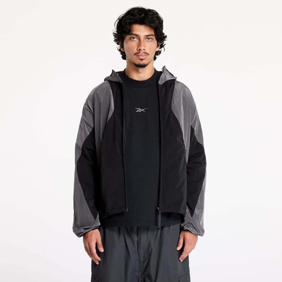 Kabát Reebok Running Hooded Jacket Black/ Misty Grey M-alacsony-ár