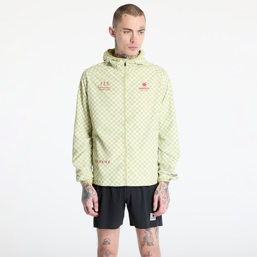 Kabát SAYSKY Checker Pace Jacket Green Aop M-alacsony-ár