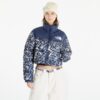 Kabát The North Face Nuptse Short Jacket Dusty Periwinkle Water Distortion Small Print/ Summit Navy XS-alacsony-ár