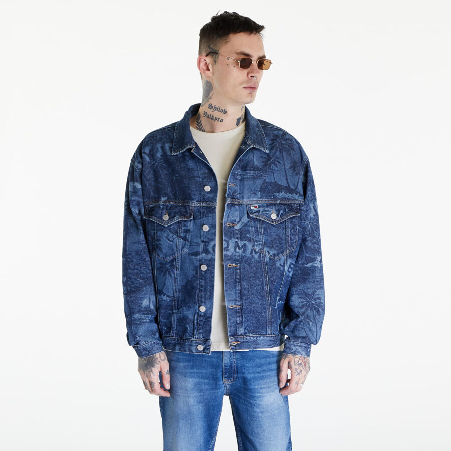 Kabát Tommy Jeans Aiden Oversized Trucker Jacket Denim L-alacsony-ár