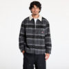 Kabát Tommy Jeans Check Sherpa Overshirt Black Check M-alacsony-ár