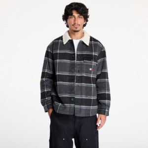 Kabát Tommy Jeans Check Sherpa Overshirt Black Check M-alacsony-ár