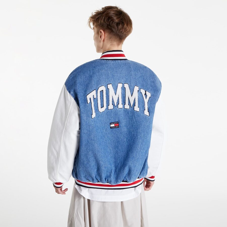 Kabát Tommy Jeans Denim Letterman Jack Denim Medium M-alacsony-ár