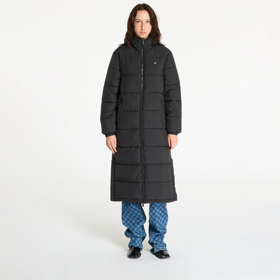 Kabát Tommy Jeans Maxi Essential Puffer Coat Black S-alacsony-ár