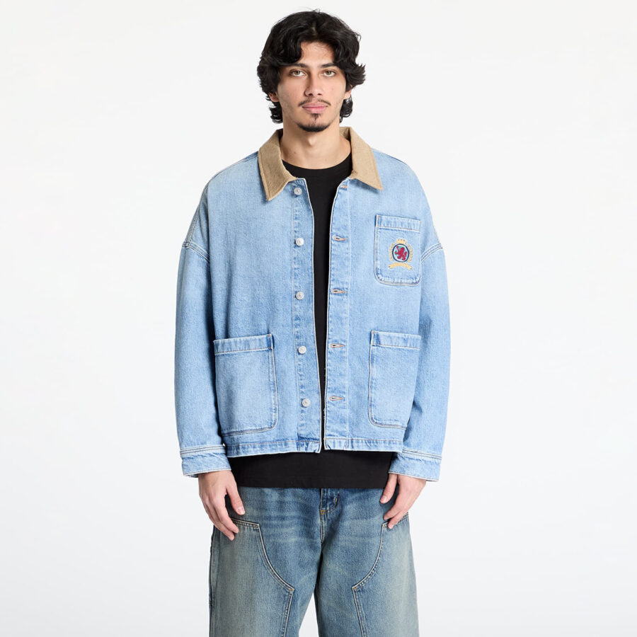 Kabát Tommy Jeans Relaxed Chore Jacket Denim M-alacsony-ár