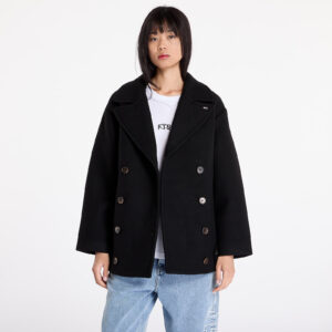Kabát Tommy Jeans Wool Peacoat Black XS-alacsony-ár