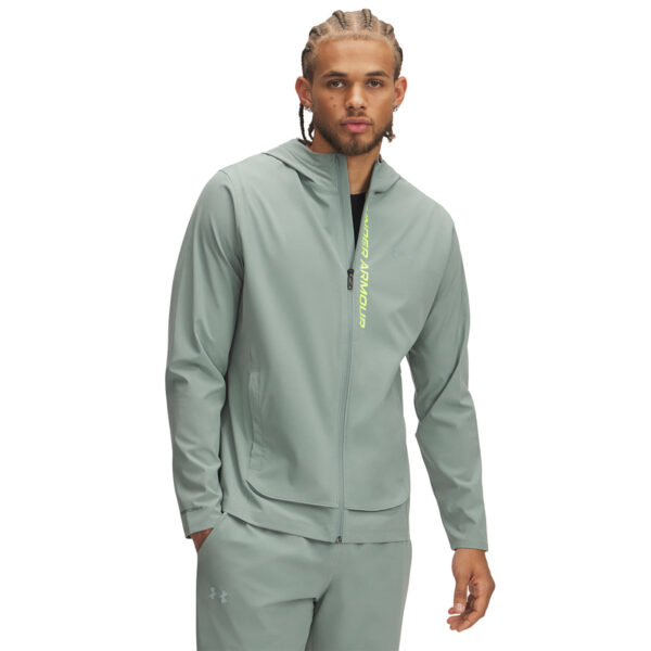 Kabát Under Armour OUTRUN THE STORM JACKET Silica Green/ High Vis Yellow/ Reflective XXL-alacsony-ár