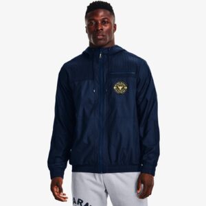 Kabát Under Armour Project Rock Q1 Woven Layer Academy/ Field Yellow/ White S-alacsony-ár