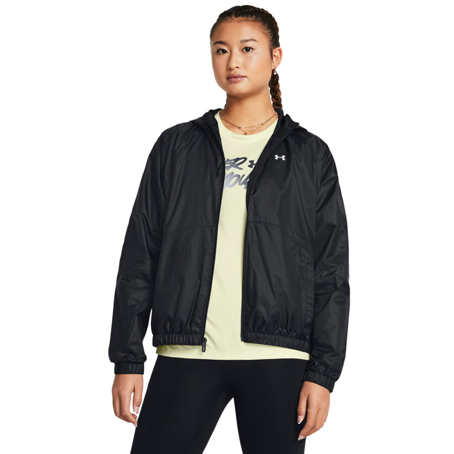 Kabát Under Armour Rival Sport Windbreak Jacket Black/ White S-alacsony-ár