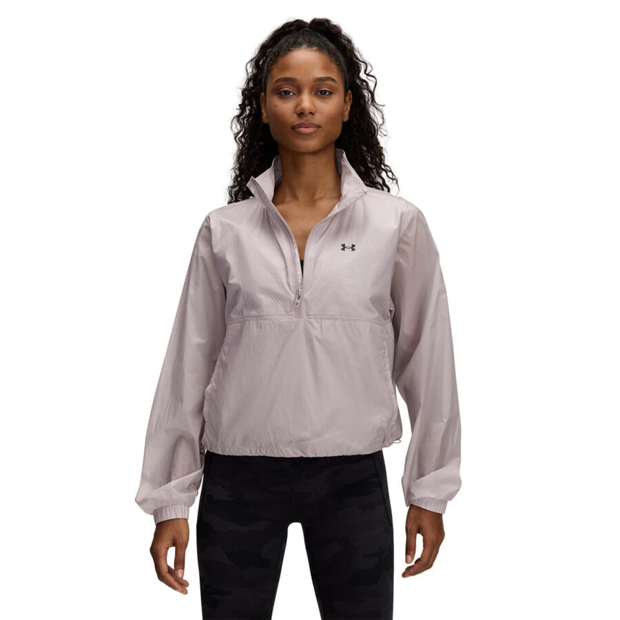 Kabát Under Armour Rival Woven HZ Anorak Gray Dawn/ Black XS-alacsony-ár