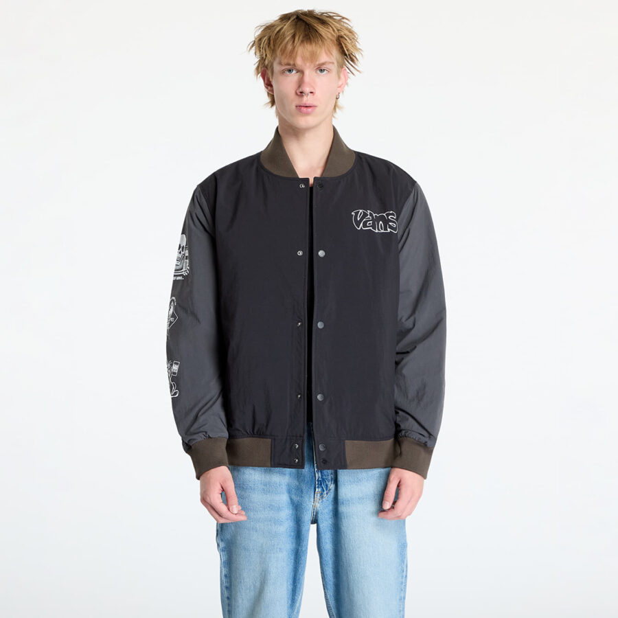 Kabát Vans Crazy Eddy Baseball Jacket Black/ Asphalt M-alacsony-ár