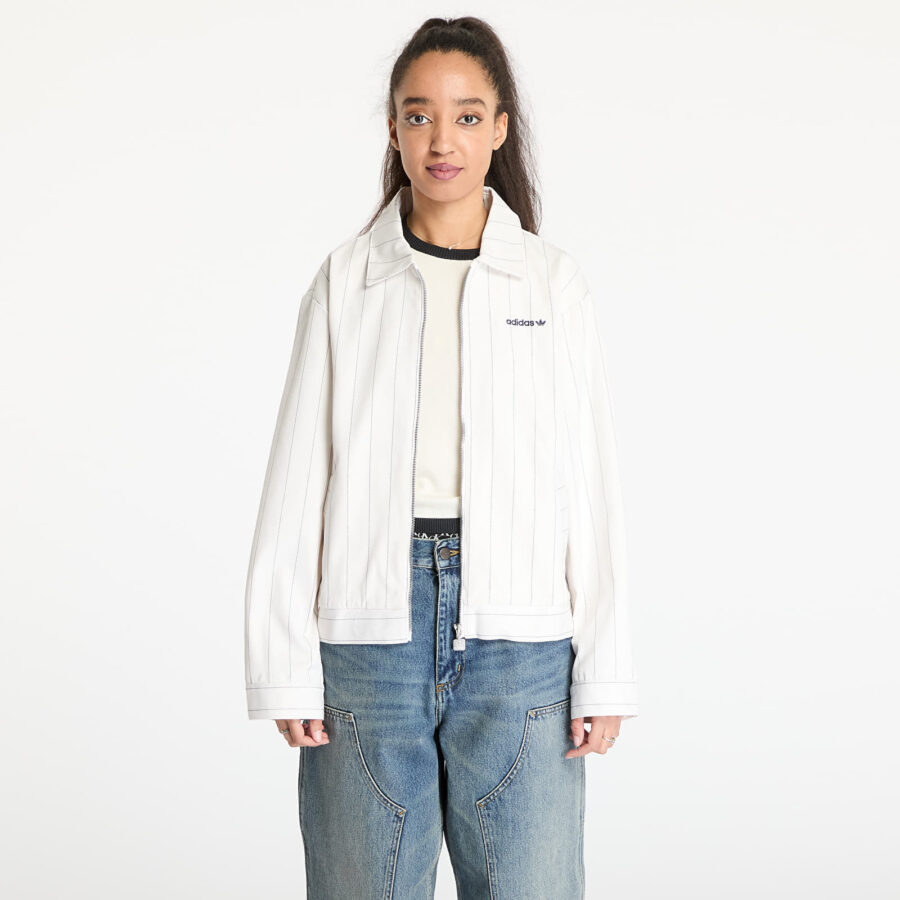Kabát adidas Pinstripe Harrington Jacket White/ Off White/ Night Indigo XS-alacsony-ár