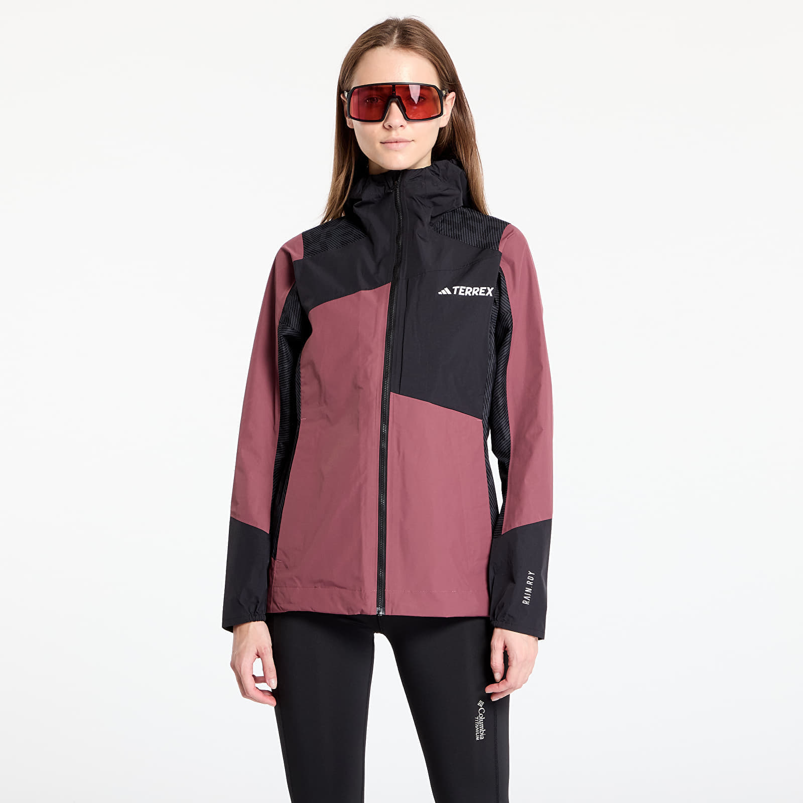 Kabát adidas Terrex Xperior Hybrid RAIN.RDY Jacket Quiet Crimson/ Black S-alacsony-ár