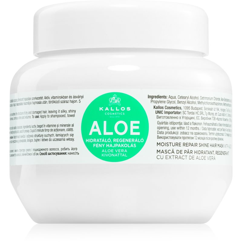 Kallos KJMN Professional Aloe hidratáló maszk aloe verával 275 ml-Eredeti