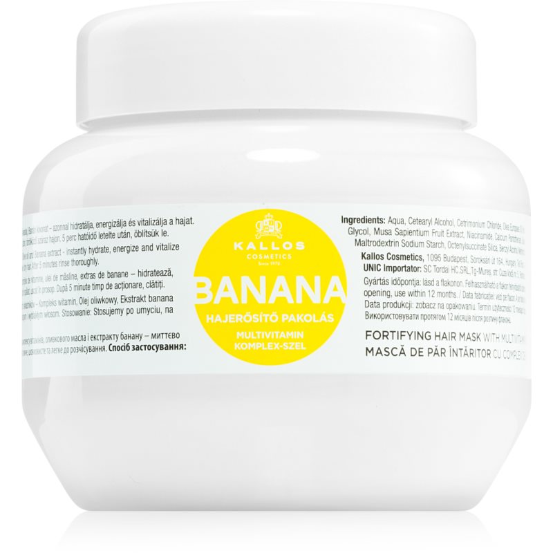 Kallos KJMN Professional Banana erősítő maszk multivitamin komplexszel 275 ml-Eredeti