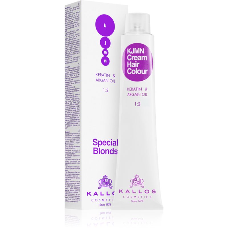 Kallos KJMN Professional Cream Hair Colour Keratin & Argan Oil hajfesték árnyalat 12.013 Special Ultra Beige Blond 100 ml-Eredeti