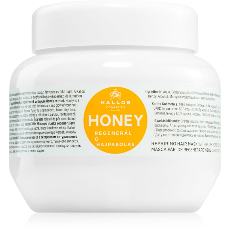 Kallos KJMN Professional Honey intenzív hidratáló maszk száraz és sérült hajra 275 ml-Eredeti