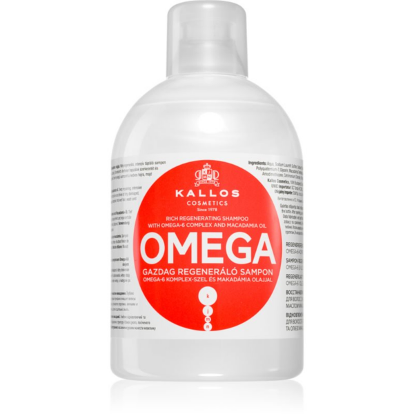 Kallos KJMN Professional regeneráló sampon omega 6 komplexszel és makadámia olajjal 1000 ml-Eredeti