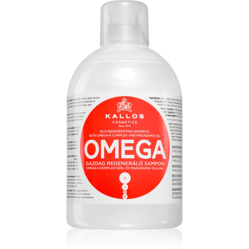 Kallos KJMN Professional regeneráló sampon omega 6 komplexszel és makadámia olajjal 1000 ml-Eredeti