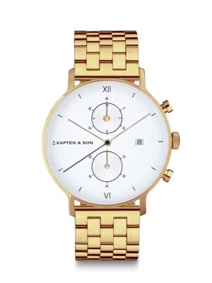 Kapten & Son Analóg órák 'Chrono Gold Steel'  arany / fehér-hu