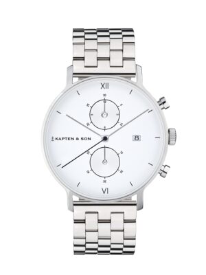 Kapten & Son Analóg órák 'Chrono Silver Steel'  ezüst