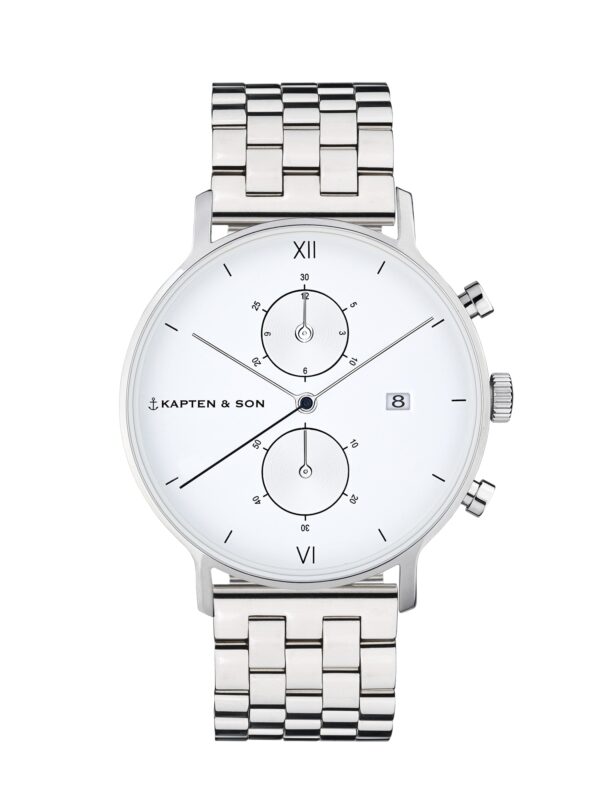Kapten & Son Analóg órák 'Chrono Silver Steel'  ezüst