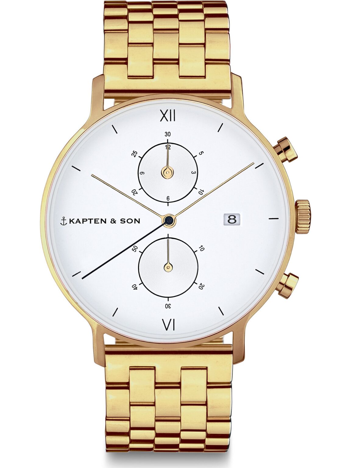 Kapten & Son Analóg órák 'Chrono Small Gold Steel'  arany