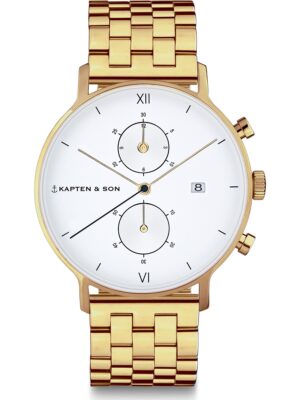 Kapten & Son Analóg órák 'Chrono Small Gold Steel'  arany